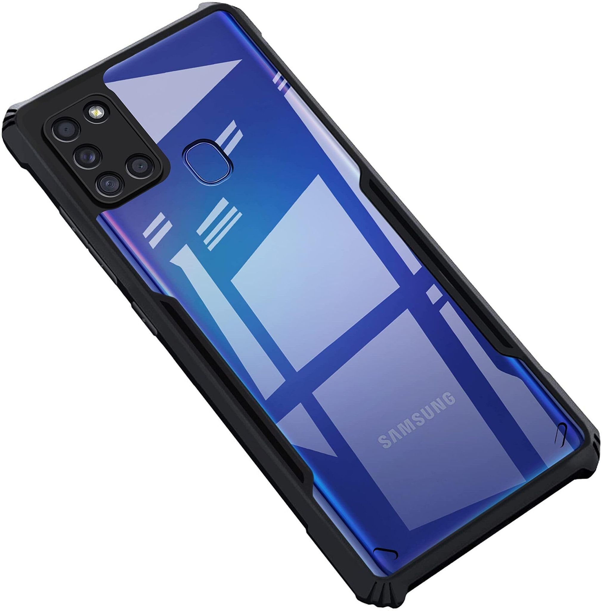 PLUGTECH Slim Shockproof Case | Matte Black Soft | Drop Protection | Precise Cutouts | Premium Mobile Cover for Samsung Galaxy A21S