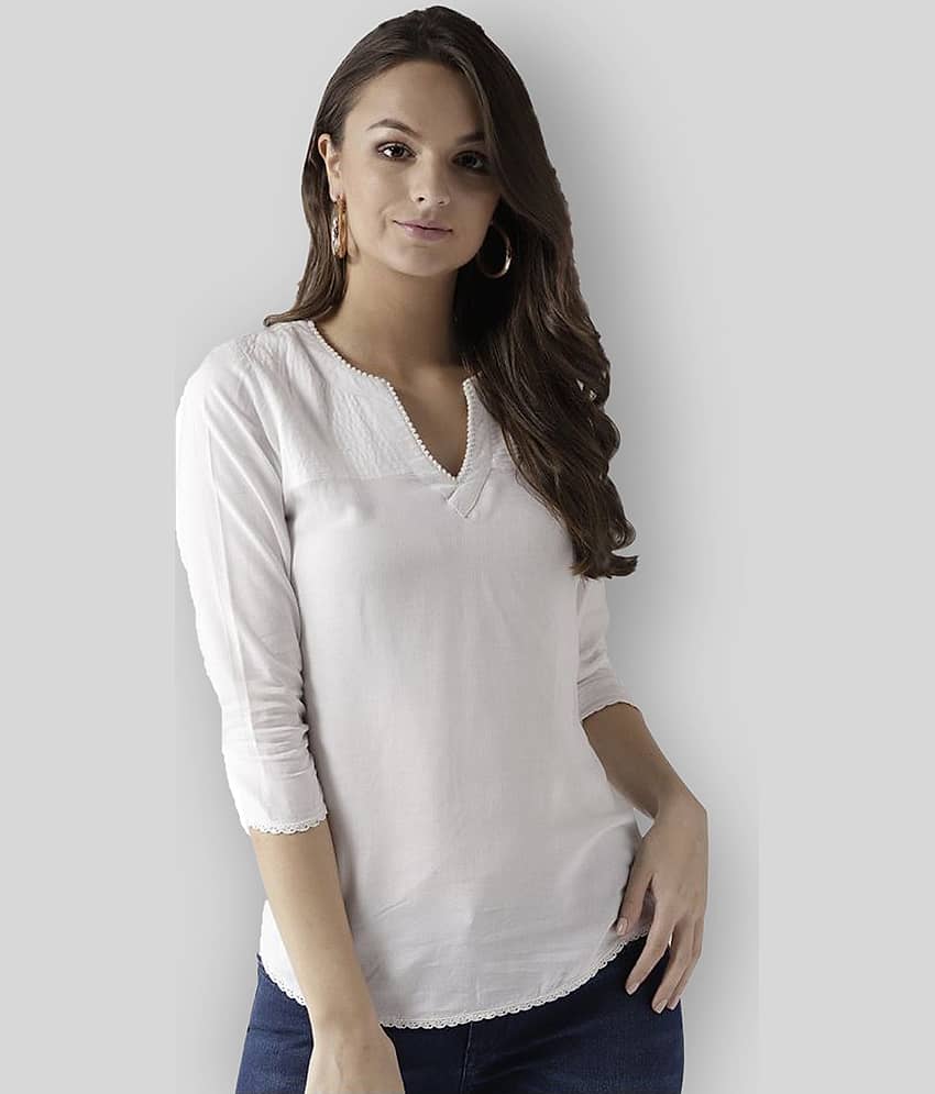 MARC LOIRE Women's Viscose Regular Top ( White )