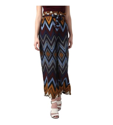 Womens Polyester Chevron Elasticated Trousers Size S (Multicolor)