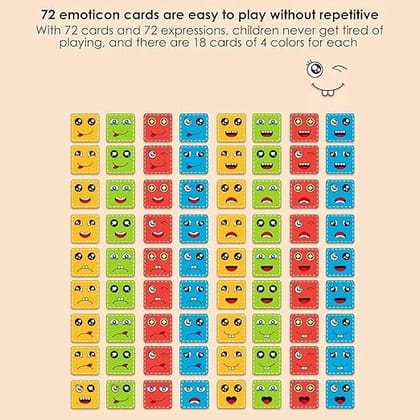 Cube Face Game  Fun & Educational Puzzle for Kids, Includes 4 Colorful Cubes, Matching Cards & Bell  Develops Memory &