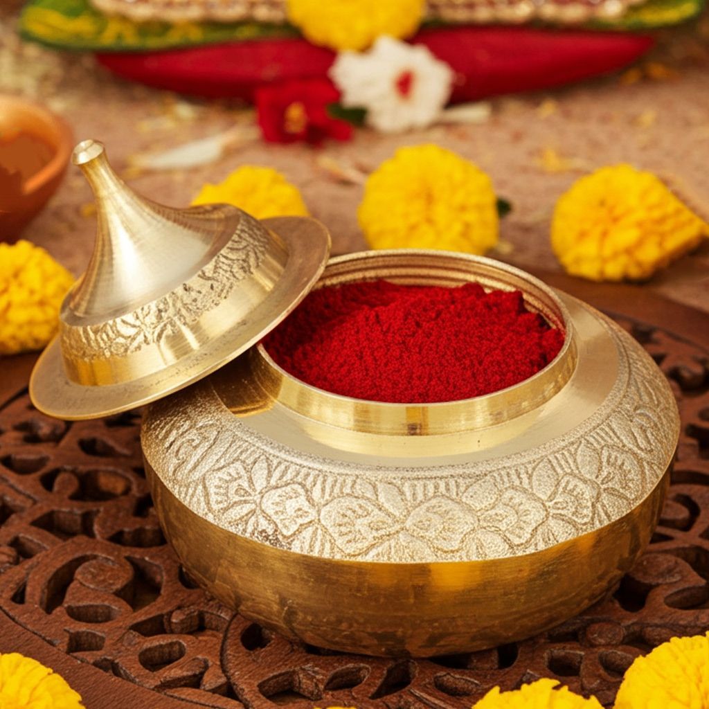 Brass Handicraft Sindoor Dani, Dabbi (FMAS416 C)