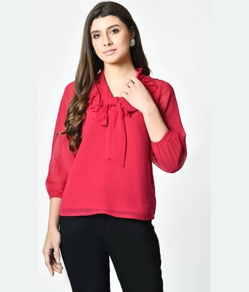 ALL WAYS YOU Women's Georgette Regular Top ( Pink )