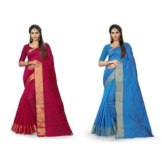 SVB Multicolour Art  Silk Saree With Blouse Piece