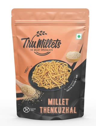 TruMillets Kodo Millet Thenkuzhal 125g | Authentic South Indian Snack | Crunchy & Tasty Thengol | No Palm Oil | Ready-to-Eat | Healthy & Wholesome Millet Snack