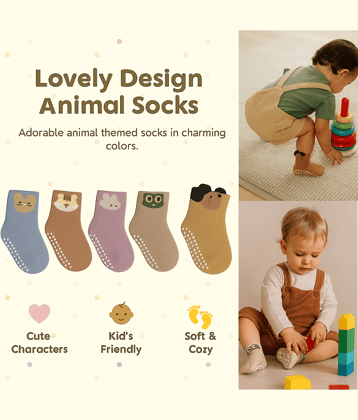 BBYARAJ Pack of 5 Unisex for Baby Cotton Footies ( Multicolor )