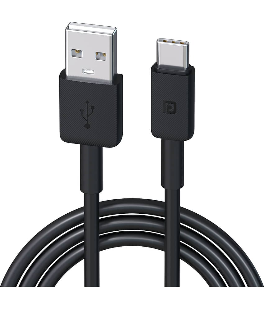 Portronics Black 3A Type C Cable 1 Meter