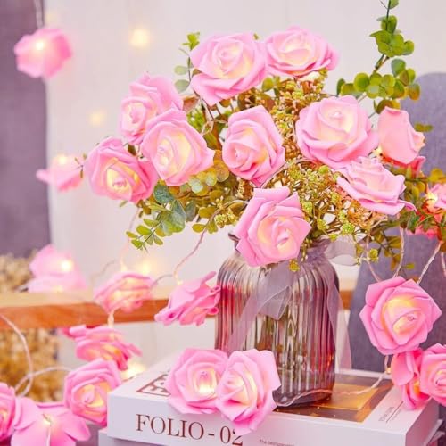 One94Store Rose Flower LED String Fairy Light – 14 LED 3-Meter Night Light for Home Decor, Bedroom, Indoor &