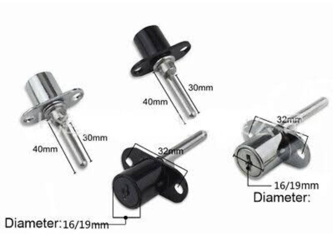 ADISON  push lock pack of 2 locks stainless steel for wardrobes