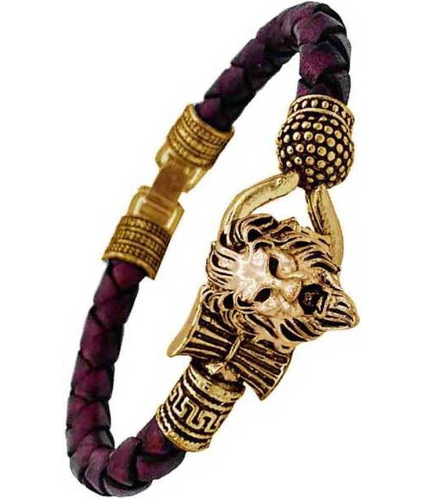 Rudra Brown Bahubali bracelet, OM Bracelet, Rudraksha Shiv Shankar Bracelet with leather Band Studded For Men Boys Girls
