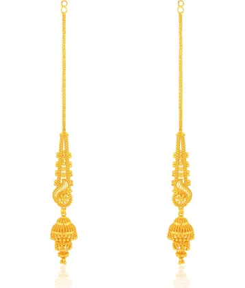 LUV FASHION Golden Jhumki Earrings ( Pack of 1 )