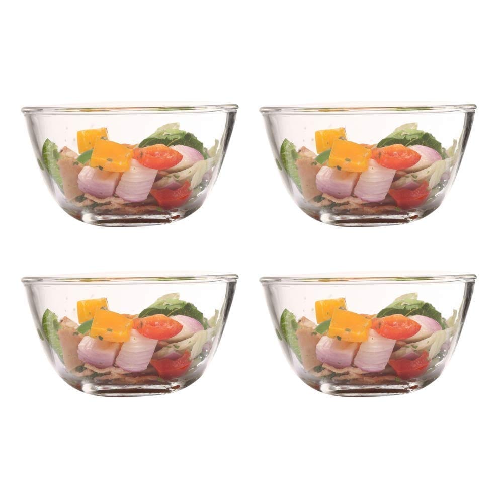 Femora Borosilicate Glass Microwave Safe All-Purpose Mixing Bowl,400 ML, Set of 4