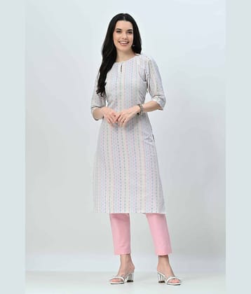 OTIRA Cotton Blend Striped Kurti With Pants Women's Stitched Salwar Suit - Multicolor ( Pack of 1 )