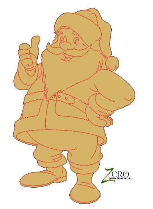 Brand Zero Pre Marked MDF Base - Santa Claus Design 2 - Select Your Preference Of Size & Thickness