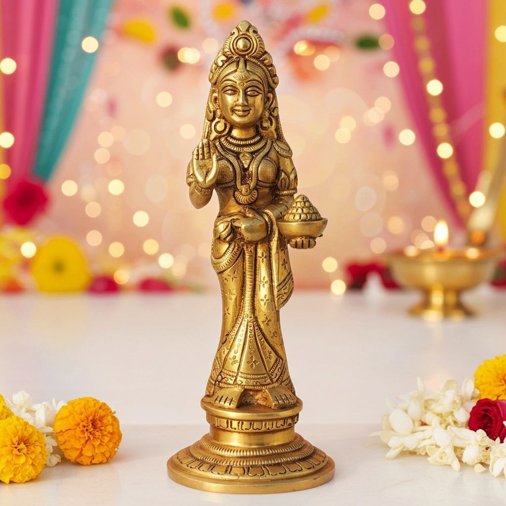 Brass Radha Ji God Idol - Decorative Brass Showpiece, Height : 9 Inch (BSMAS1574 R)