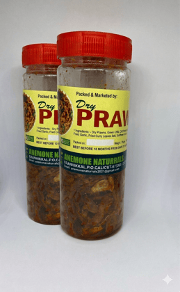 Anemone Naturals Dry Prawns Roast – Spicy Ready-to-Eat Seafood Snack, 75 gm