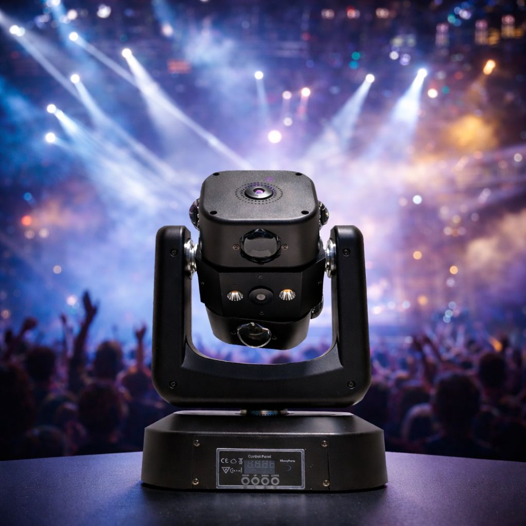 SPARKWORLD 4-Pack Single-Head RGB LED + Green Laser Moving Head Effect Lights DMX512, Sound-Activated & Auto Modes for DJs, Parties & KTV | Colour: Moving Head Laser Light