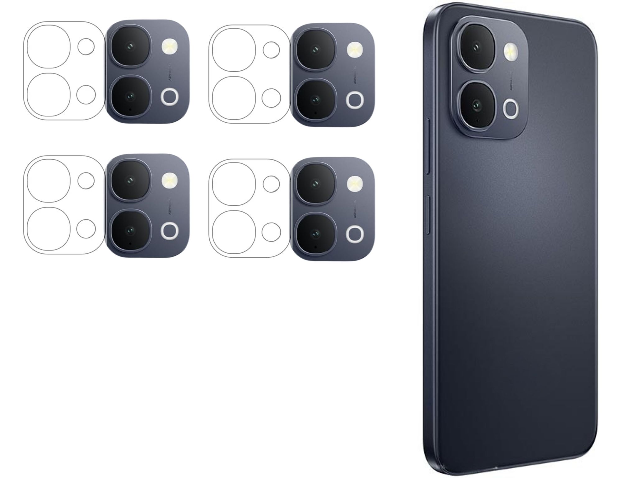 ISAAK Back Camera Lens Protector compatible for iQOO Z11x (Pack of 4)