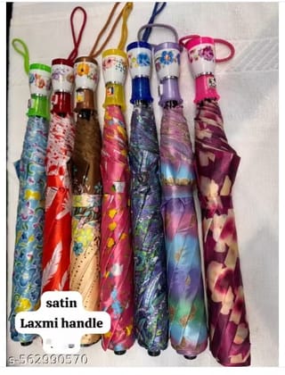 Satin print jumbo size 2 pc of pack umbrella Random Color