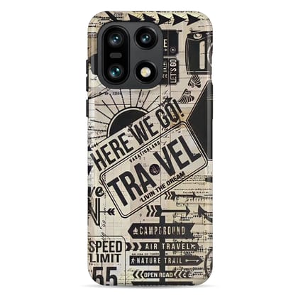 WrapCart Vintage Travel Stamps Armour Mobile Case | Glossy Double Layer