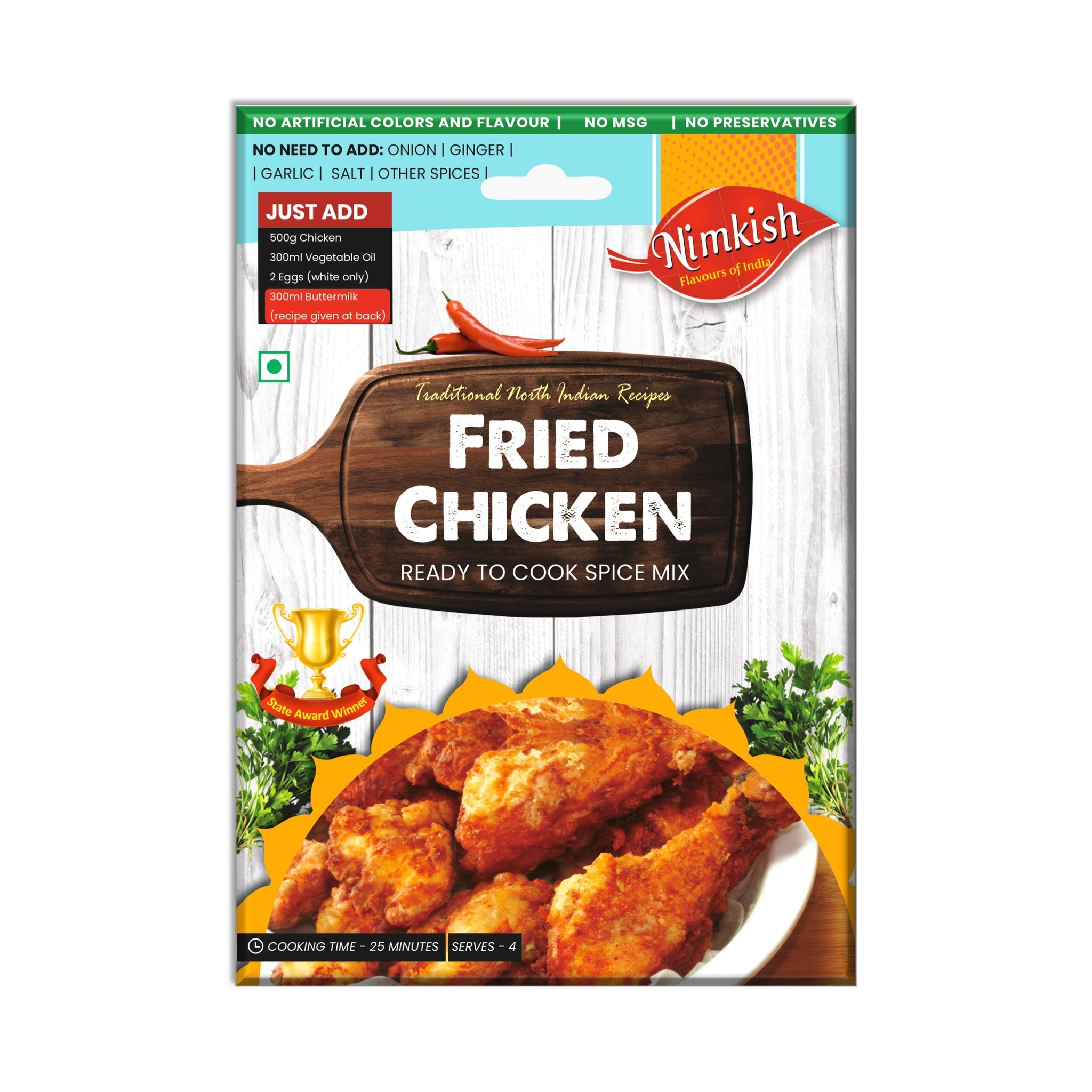 Nimkish Fried Chicken Ready to Cook Spice Mix | 100g | Onion Ginger Garlic Already in Mix | Himalayan Recipe