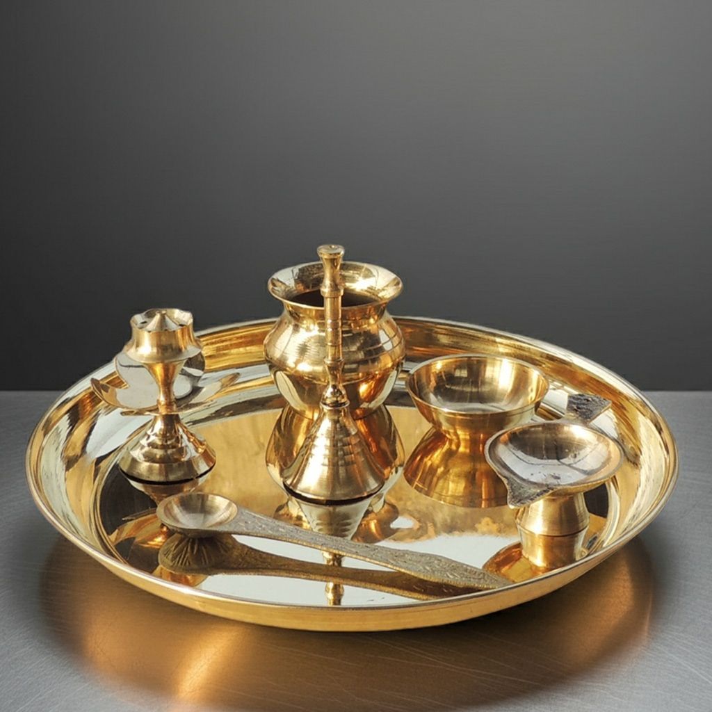 Brass Puja Thali Set (ZMAS384 C)