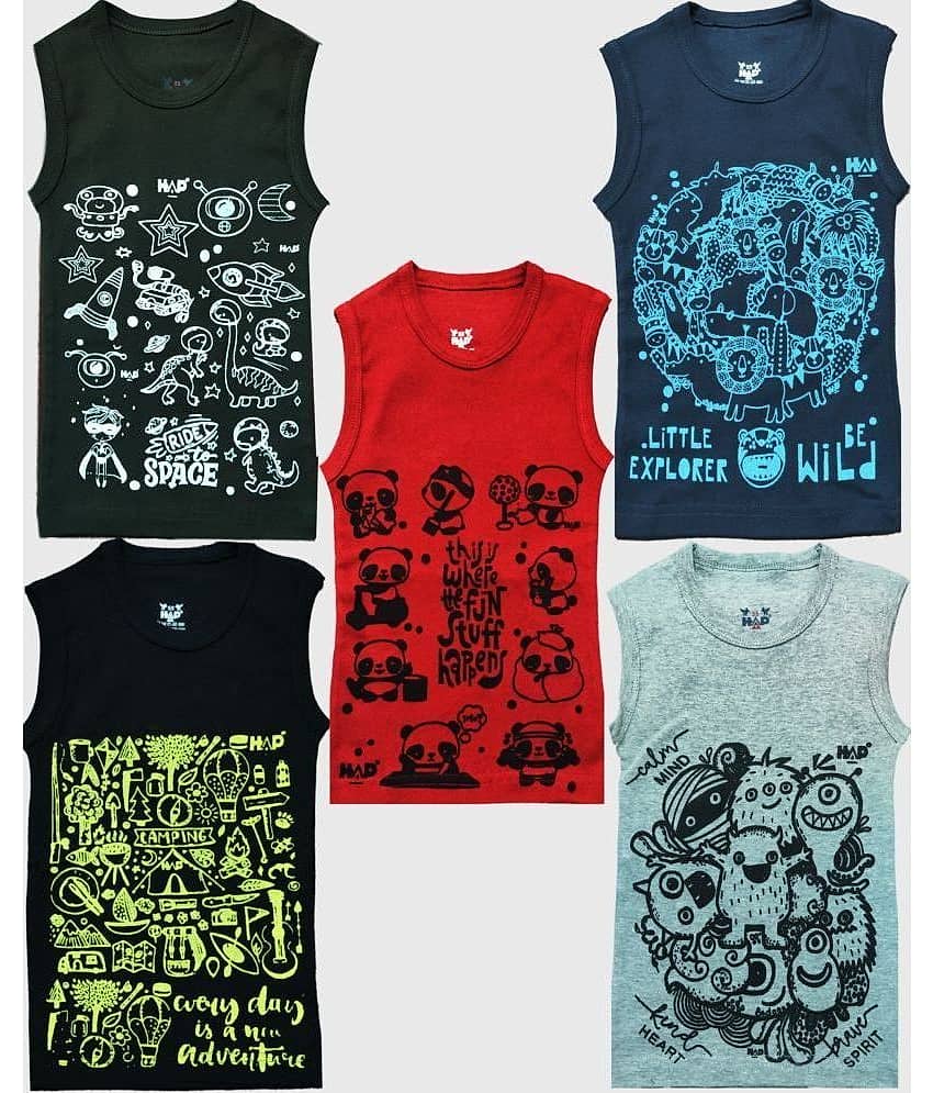 Hap Kings Pack of 5 Boys Cotton ( Multi )