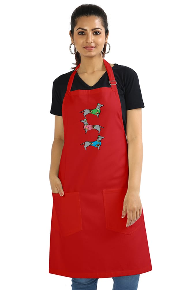 Three Daschunds Apron (7 Colours)