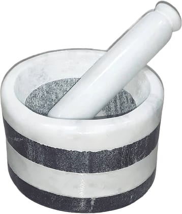 KRAFT CLOUDS - Assorted Marble Mortar & Pestel ( Pack of 1 )