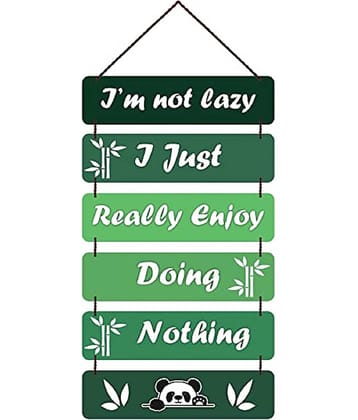 KAAF Wood Motivational Rectangular Decorative Plate Green - Pack of 1