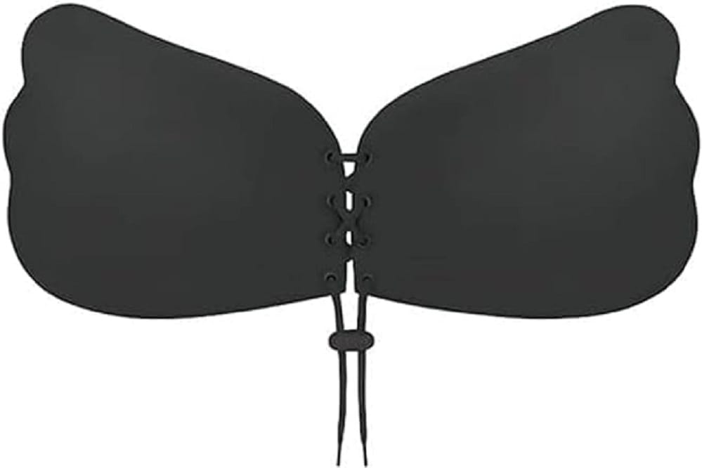 Push Up Adhesive Invisible Backless Bra, Pasty Magic Nipple Covers Strapless Bra, Lift Up Boobs for Girls & Women Beige (CUP-C)