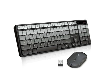 Portronics Key11 Combo - Wireless Keyboard & Mouse - Grey
