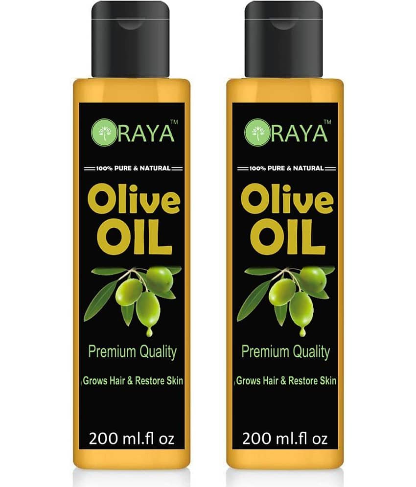 ORAYA 100% Organic Premium Virgin Olive Oil For Hair Growth- 400 ml Pack of 2