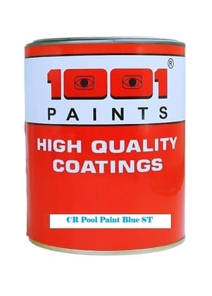 1001 Chlorinated Rubber Pool Paint  Blue | Chlorine-Resistant, UV-Protected, Long-Lasting Finish for Swimming Pools & Water Tanks | Smooth & Glossy Surface - 1 Ltr.
