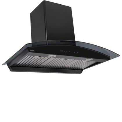 Auto Clean Curved Glass Kitchen Chimney, Baffle Filters, Motion Sensor 1200 m3/h 90cm - Black (CH6066MSACBL90)
