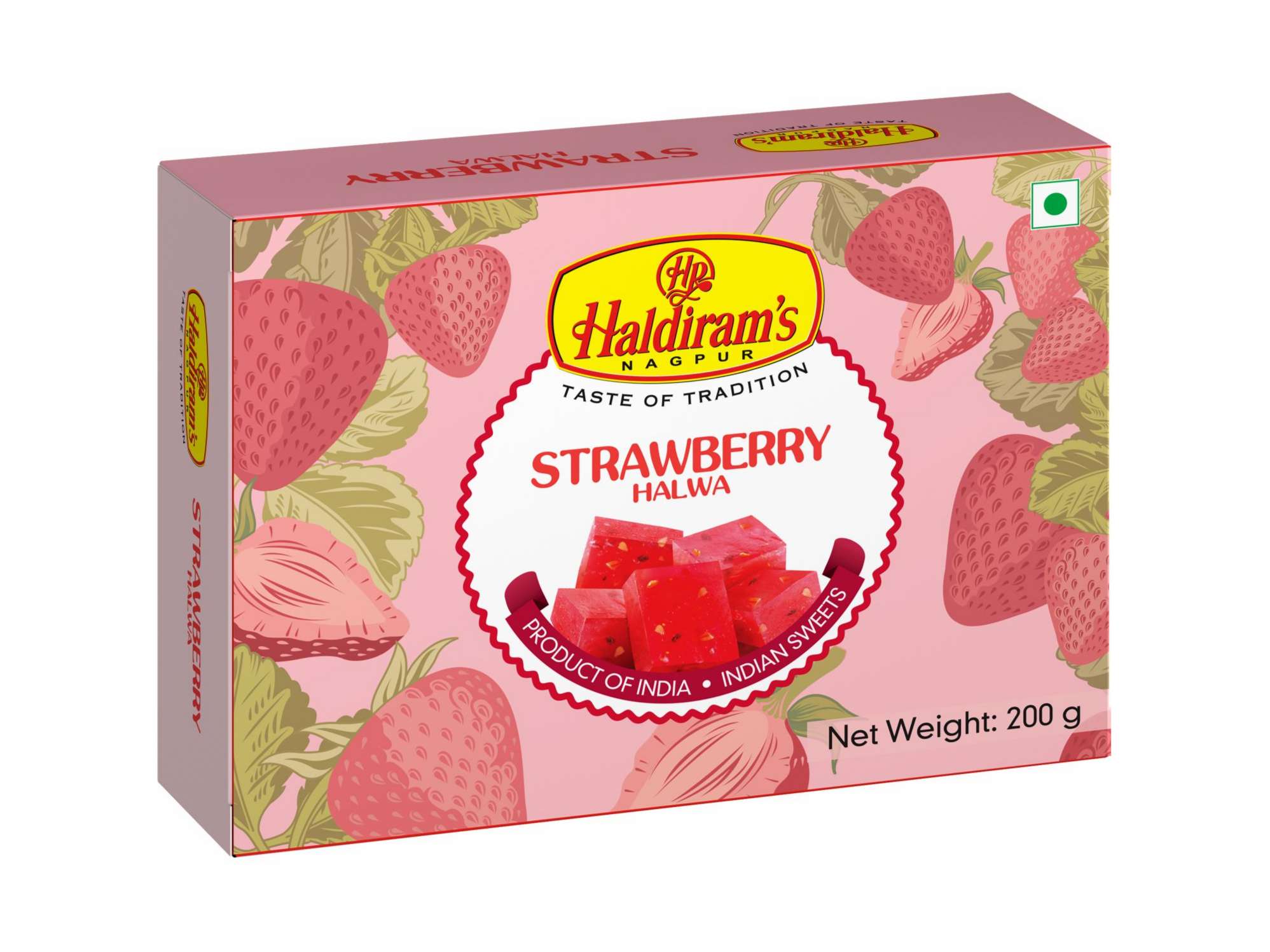 Haldiram's Strawberry Halwa Packed Sweets - 225 Gm - Pack of 2