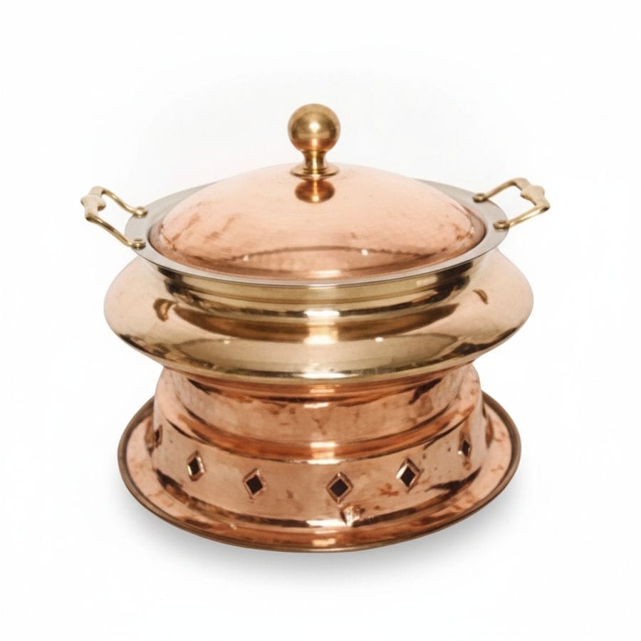 Traditional Copper and Brass Chafing Dish