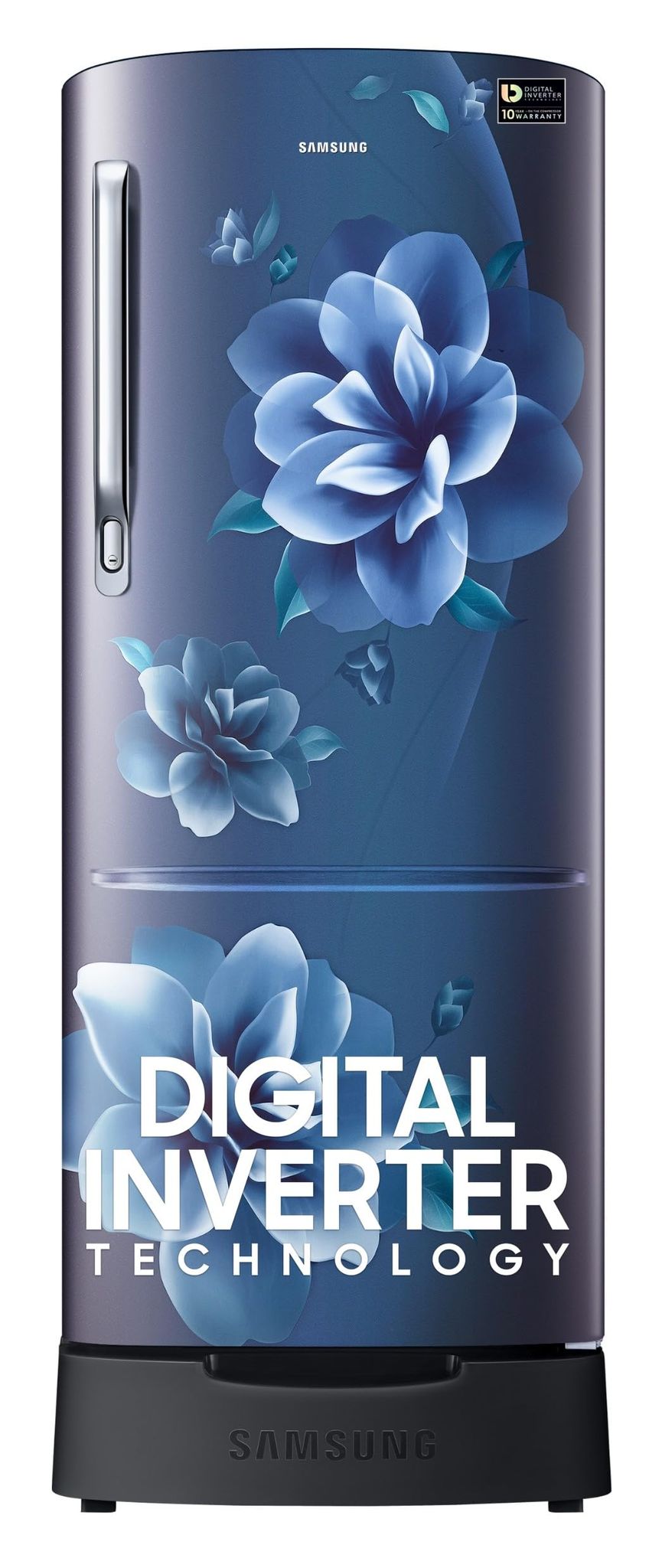 Samsung 183 L, 4 Star, Digital Inverter, Direct-Cool Single Door Refrigerator (RR20C1824CU/HL, Camellia Blue, Base Stand Drawer) Samsung 183 L, 4 Star, Digital Inverter, Direct-Cool Single Door Refrigerator (RR20C1824CU/HL, Camellia Blue, Base Stand Draw