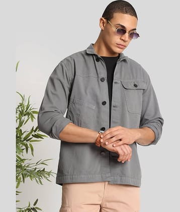 IVOC 100% Cotton Regular Fit Solids Full Sleeves Men's Casual Shirt - Grey ( Pack of 1 )