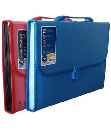 RANGWELL Expanding File 13 Pockets SET OF 2 RED/BLUE / Multicoloured (AKSHAR ENTERPRISES)
