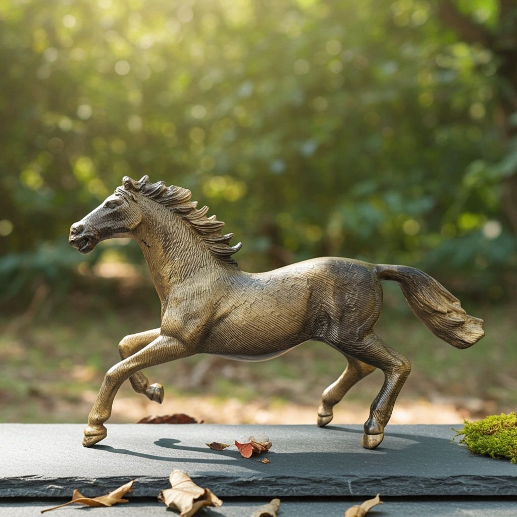 Aluminium Running Horse Statue For Modern Home & Office Decor, Height : 7.5 Inch (ANMAS258 A)