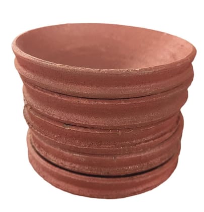 Set of 6 Handmade Terracotta Clay Pot Saucers for Indoor and Outdoor Plants, 4 Inches in Diameter