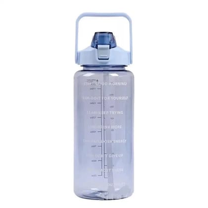 2 Litre Motivational Water Bottle with Time Marker & Straw | BPA Free Leak-Proof Water Bottle