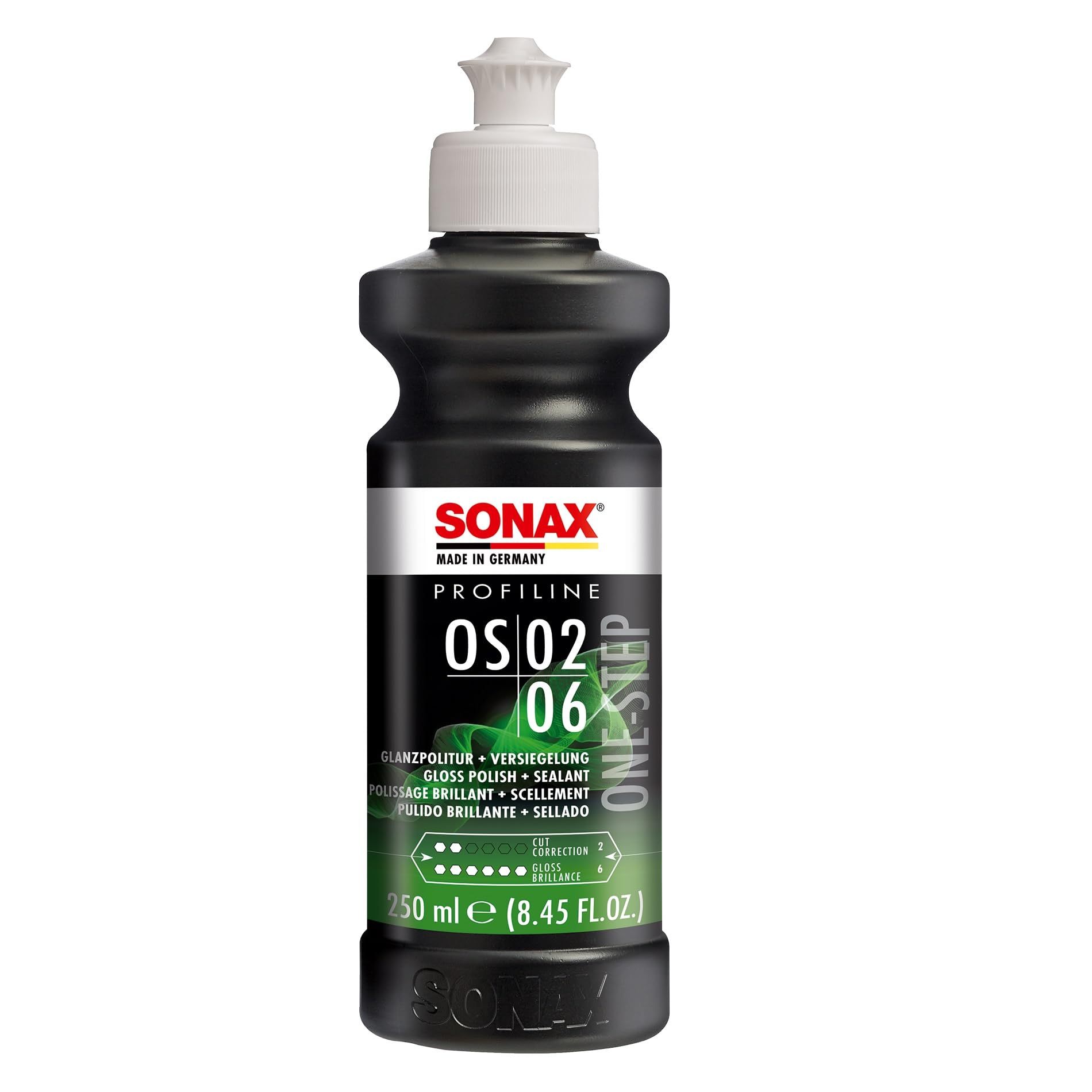 SONAX PROFILINE Glaze OS 02-06 (1L) | All-in-One Car Polish with Ceramic SiO2 Protection | Professional Grade Scratch & Swirl Remover for High-Gloss Finish | Long-Lasting Water-Repellent Coating