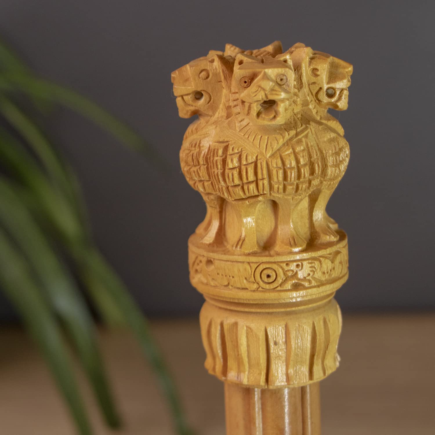 Handcrafted Wooden Ashoka Pillar