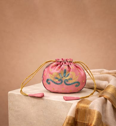 Handcrafted Zari Zardozi Embroidered Potli Bag (Small Size) Handcrafted Zari Zardozi Embroidered Potli Bag (Small Size)