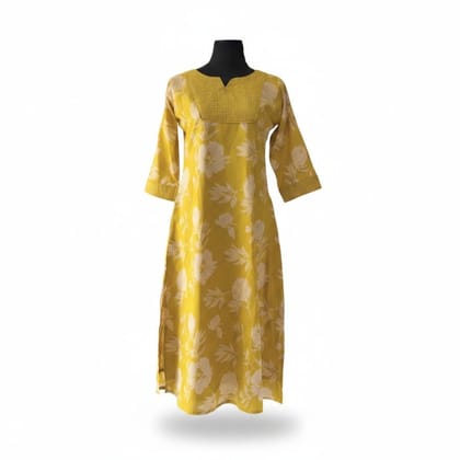 Women's Yellow Floral Printed Kurta