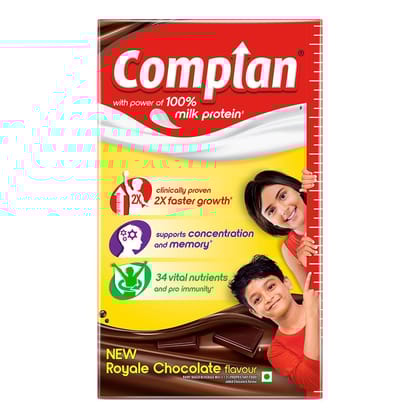 Complan Nutrition Drink Powder for Children, Royal Chocolate Flavour,1 kg Refill Pack | Nutrition drink for kids with protein & 34 vital nutrients