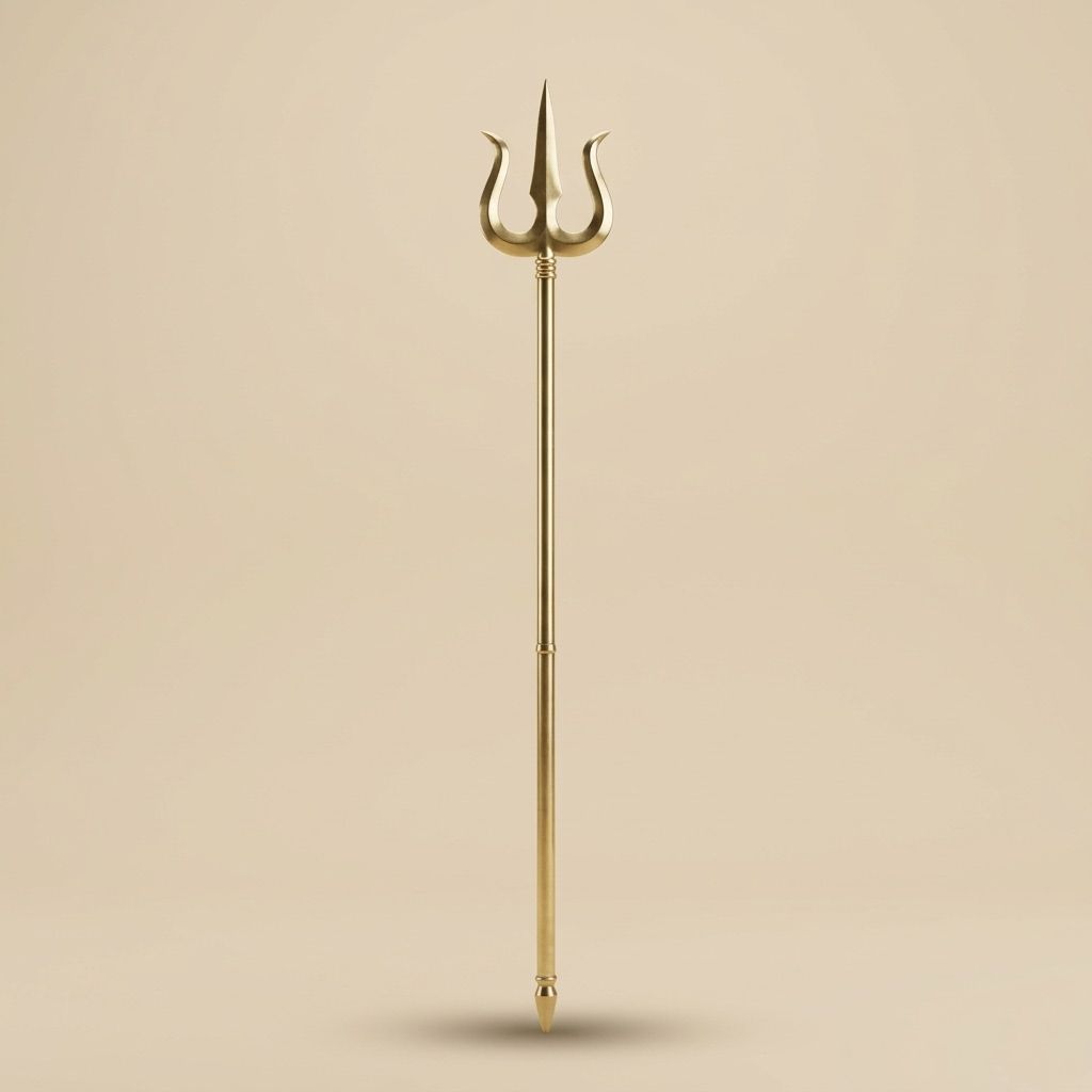 Brass Trishul, Height : 62.5 Inch (ZMAS138 I)