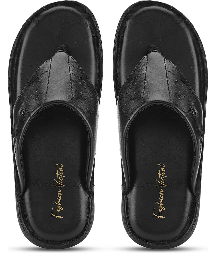 Fashion Victim - Black Men's Leather Slipper