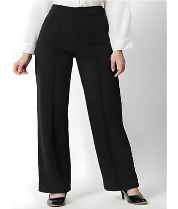 Leavess Black Polyester Straight Women's Palazzos ( Pack of 1 )